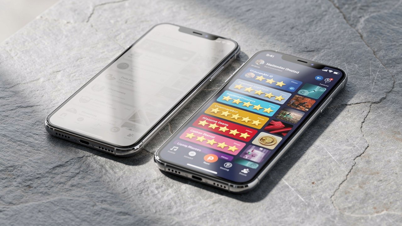 Two smartphones comparing active versus stale Google review profiles
